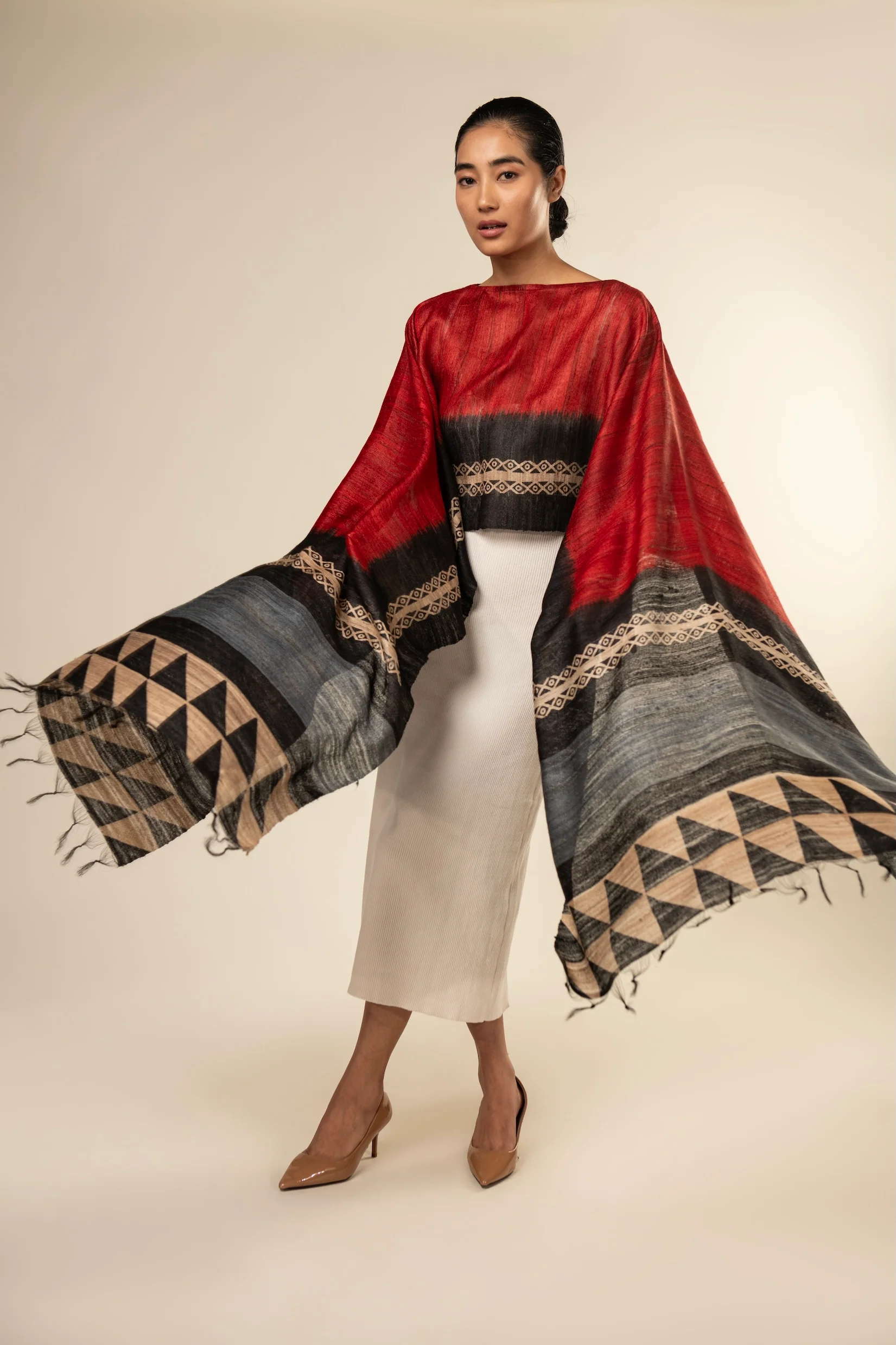 Aeshaane Tussar Peace Silk 3-in-1 Capes (Click for more options) - Image 24