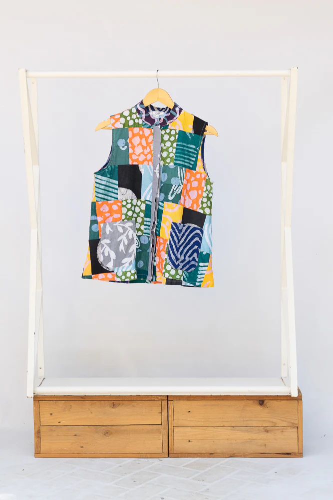 Batik Patchwork Sleeveless Shirt - Image 2