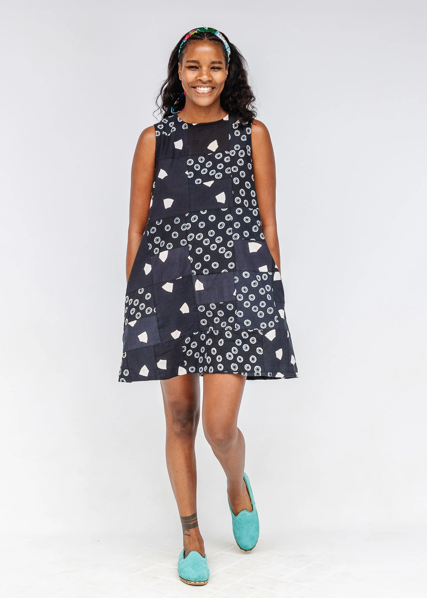 Callisto Patchwork Reversible Shift Dress - Image 10