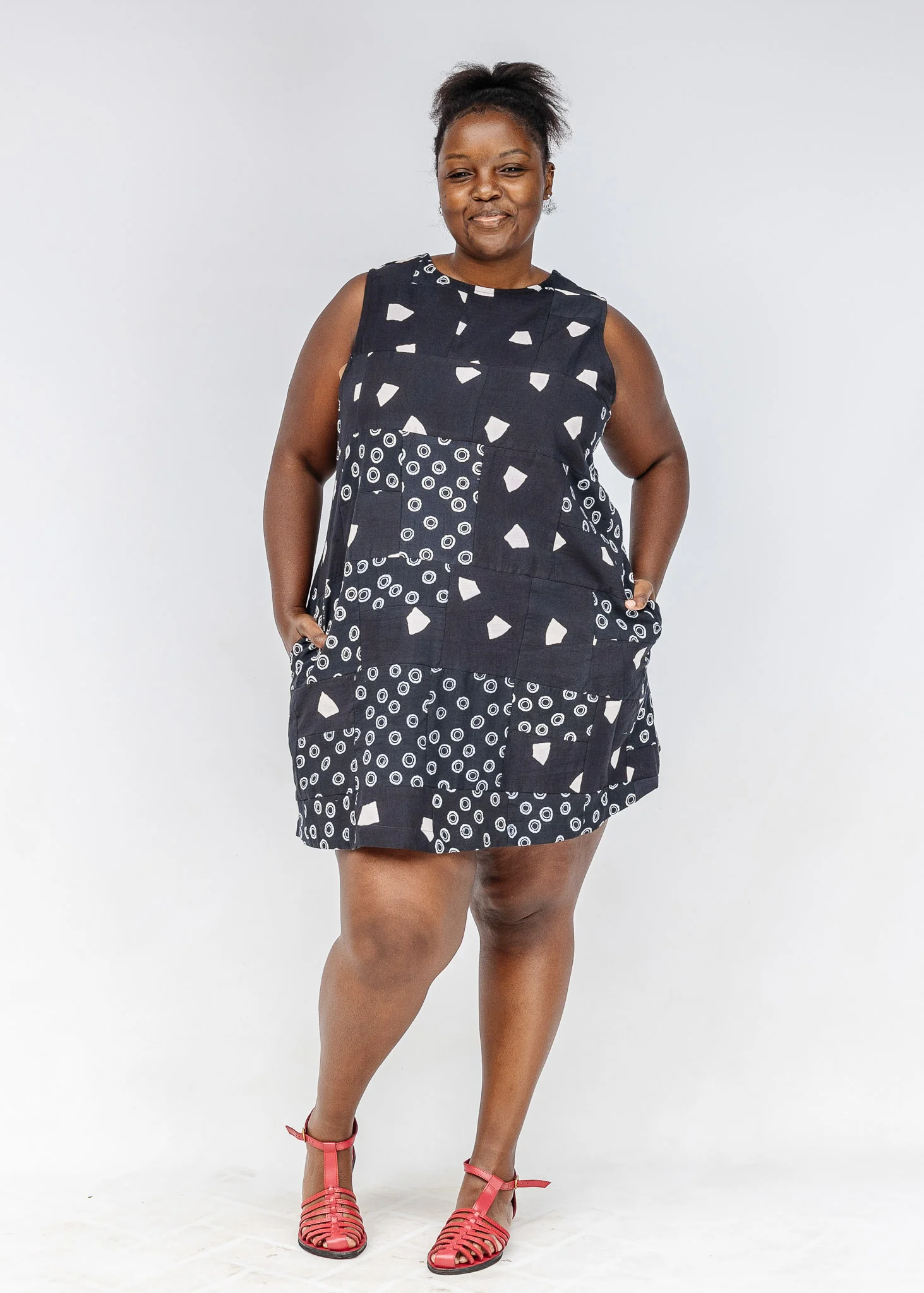 Callisto Patchwork Reversible Shift Dress - Image 12