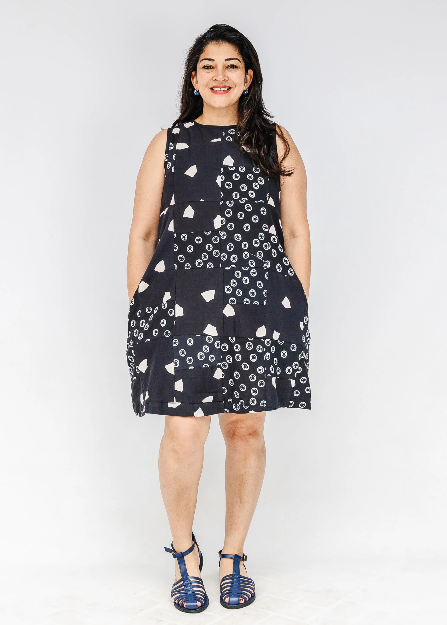 Callisto Patchwork Reversible Shift Dress - Image 5