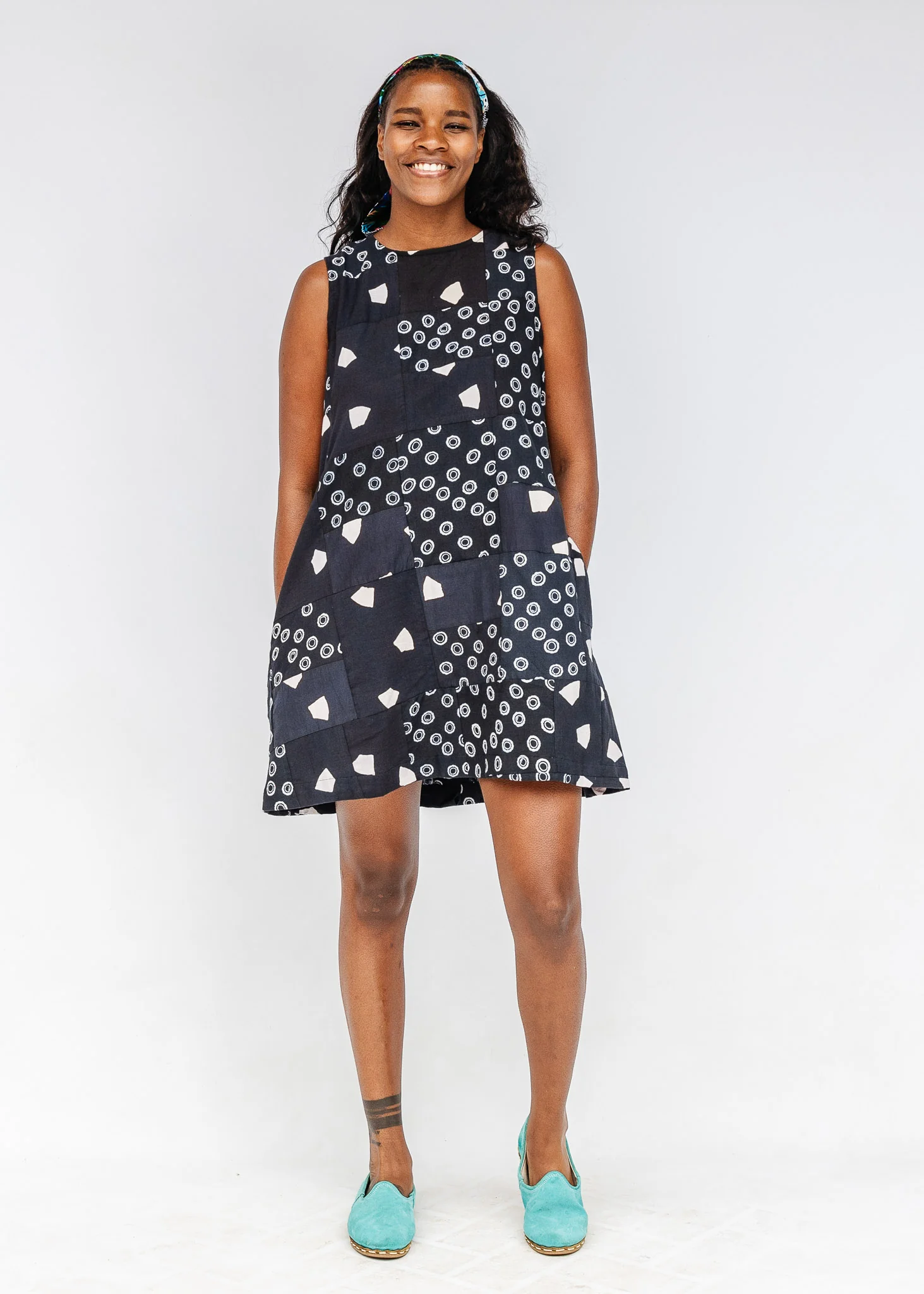 Callisto Patchwork Reversible Shift Dress - Image 7