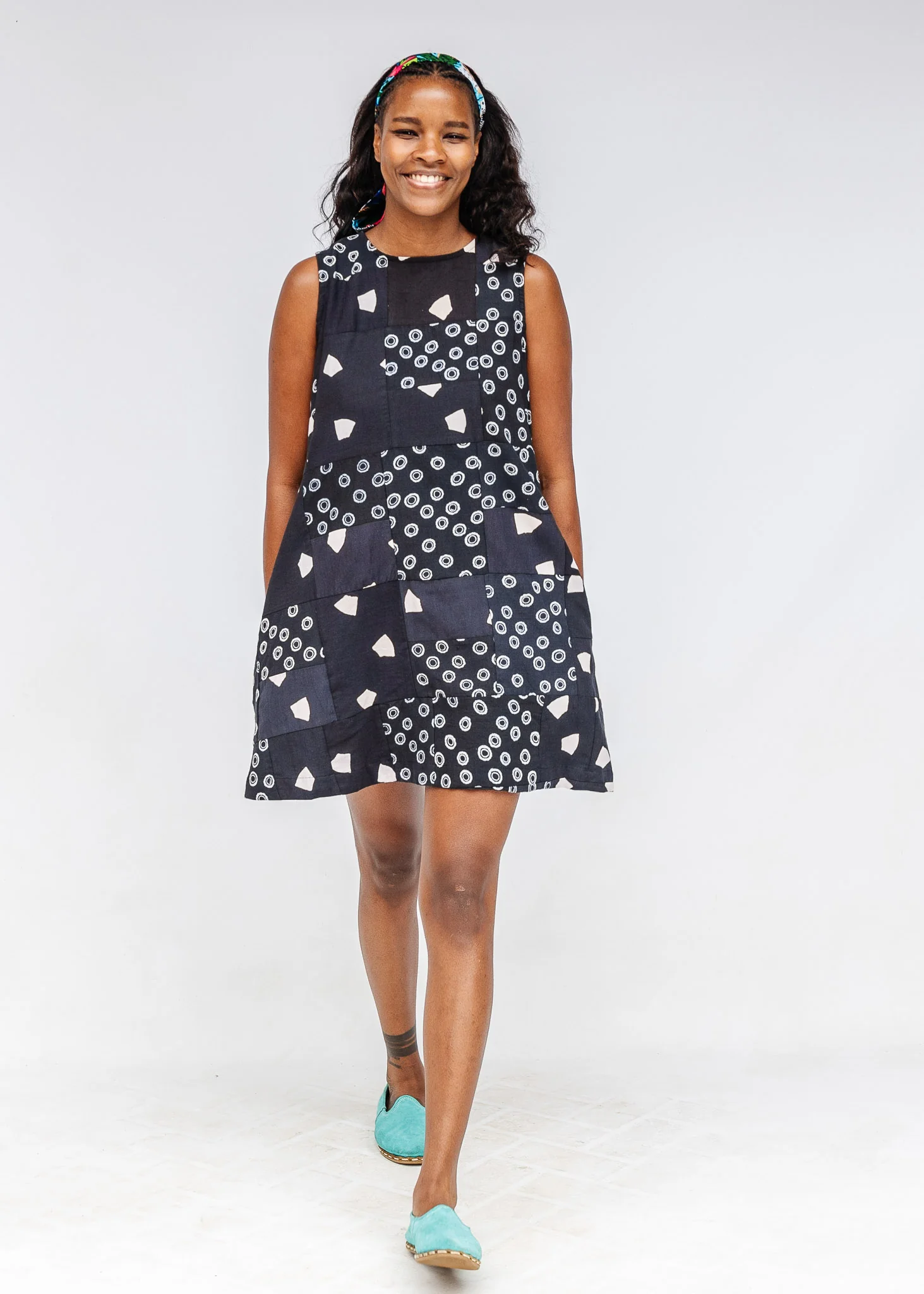 Callisto Patchwork Reversible Shift Dress - Image 9