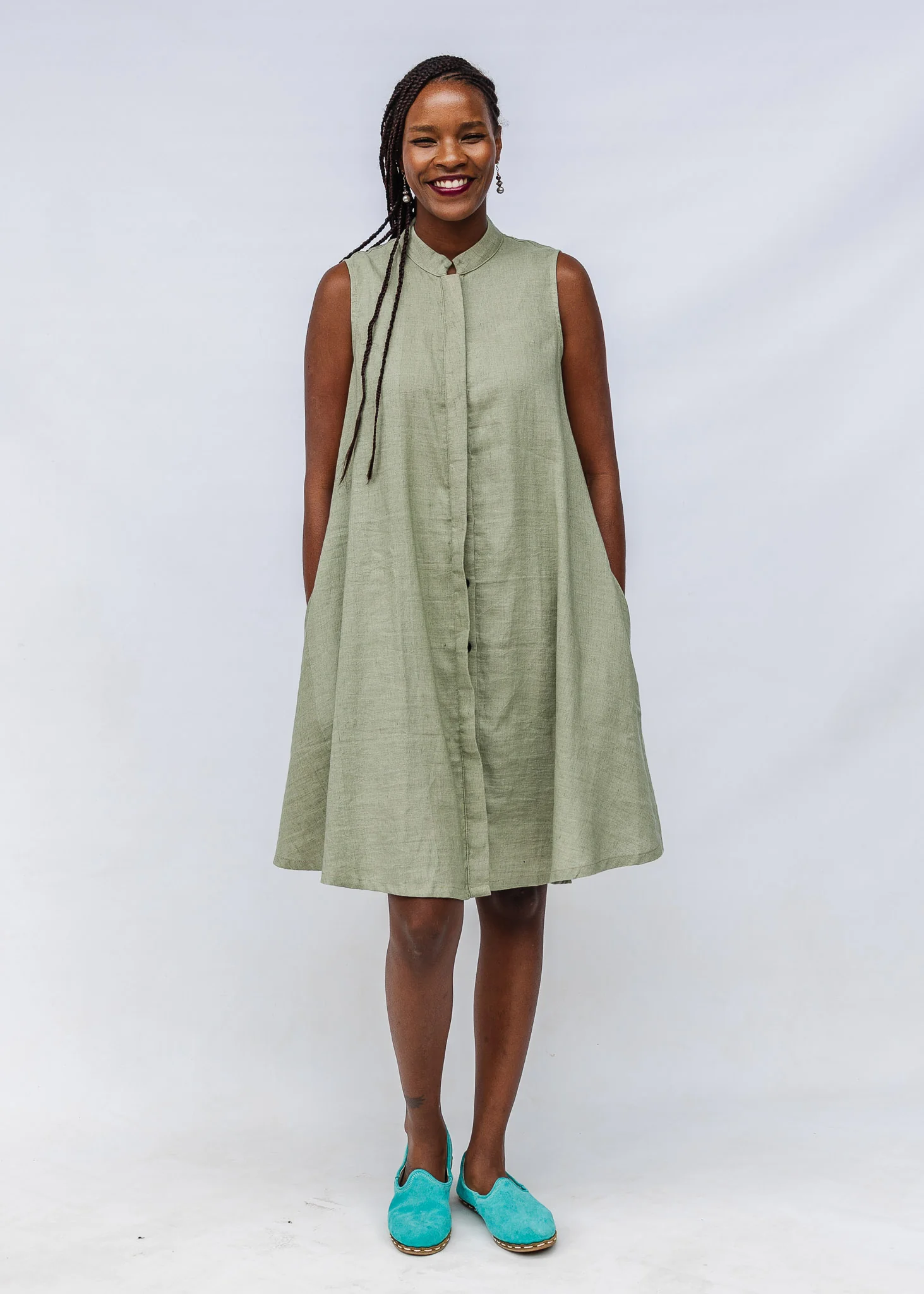 Sage Sleeveless Dress